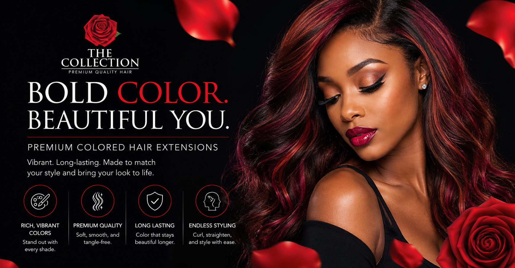 Premium colored hair extensions from The Collection Hair